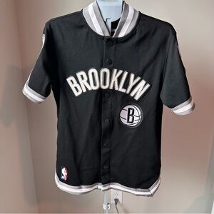 Pro Standard Brooklyn Nets Snap Front Jersey Small Black White Pro Team NBA GUC